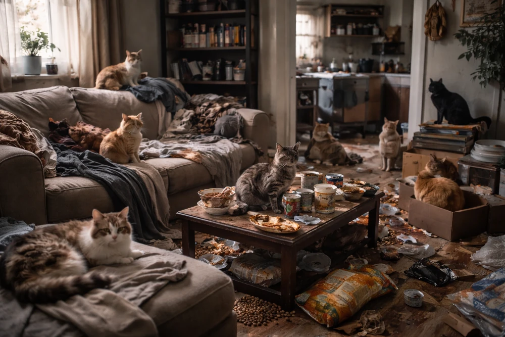 désinfection logement à Perpignan suite à la présence de nombreux animaux domestiques.